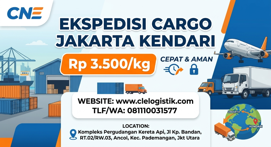 Ekspedisi Cargo Jakarta Kendari 3.500/kg Cepat & Aman