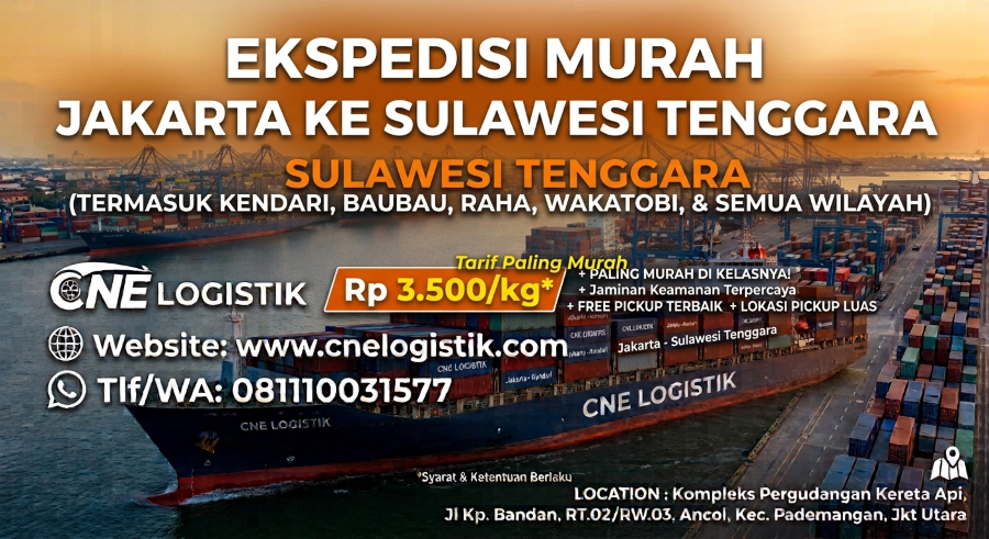 Ekspedisi Murah Jakarta ke Sulawesi Tenggara Rp 3.500/kg