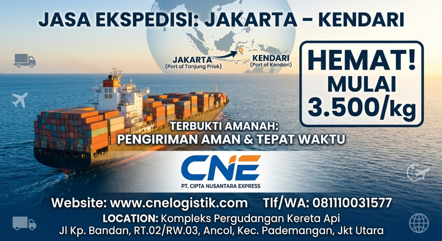 Jasa Ekspedisi Jakarta ke Kendari Murah 3.500/kg Terbukti Amanah