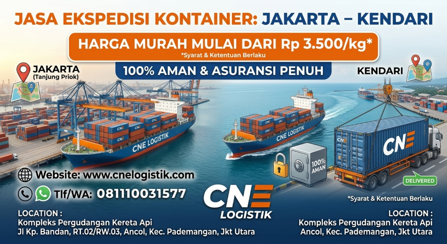 Jasa Ekspedisi Kontainer Jakarta Kendari Murah 100% Aman