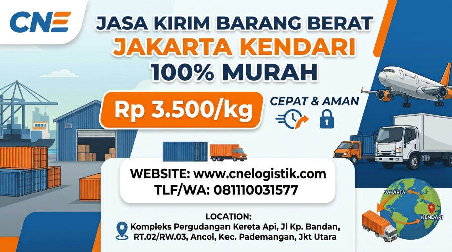 Jasa Kirim Barang Berat Jakarta Kendari 100% Murah