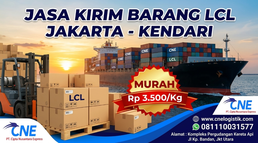 Jasa Kirim Barang LCL Jakarta Kendari Murah Rp 3.500/Kg