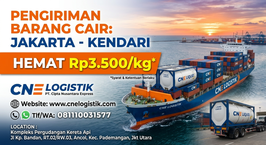Pengiriman Barang Cair Jakarta Kendari Murah Rp3.500/kg